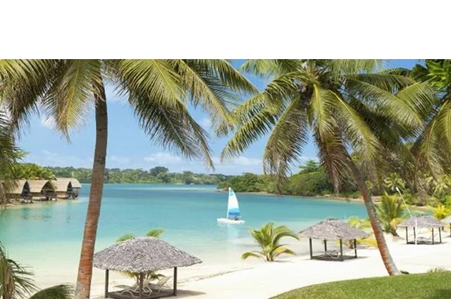Vanuatu lagoon and beach representing family life and dual citizenship