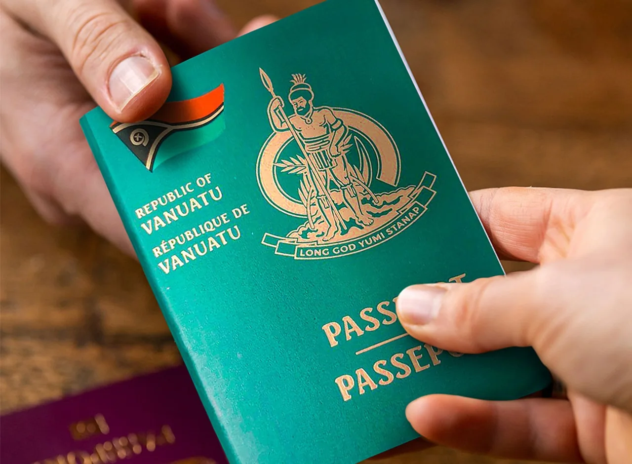 Vanuatu passport representing lawful Vanuatu citizenship